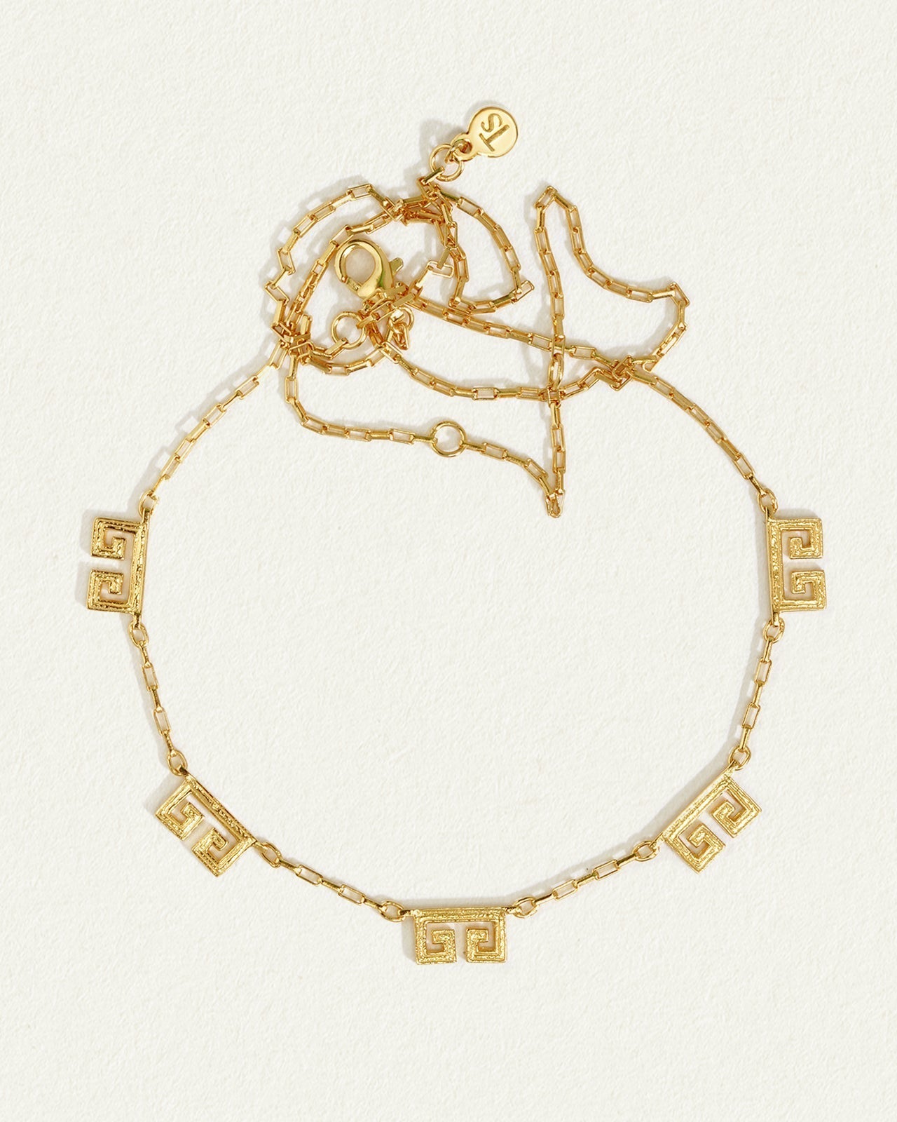 Gold Greek key pattern necklace Versace - IetpShops HK