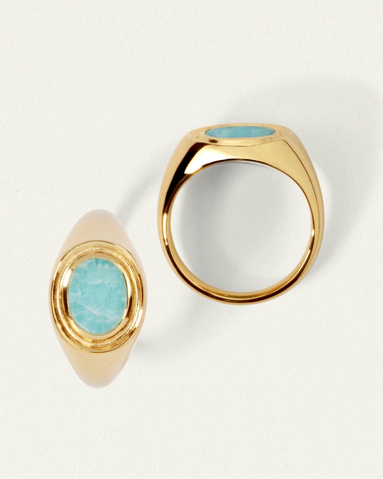 Kosmos Ring Amazonite Gold Vermeil