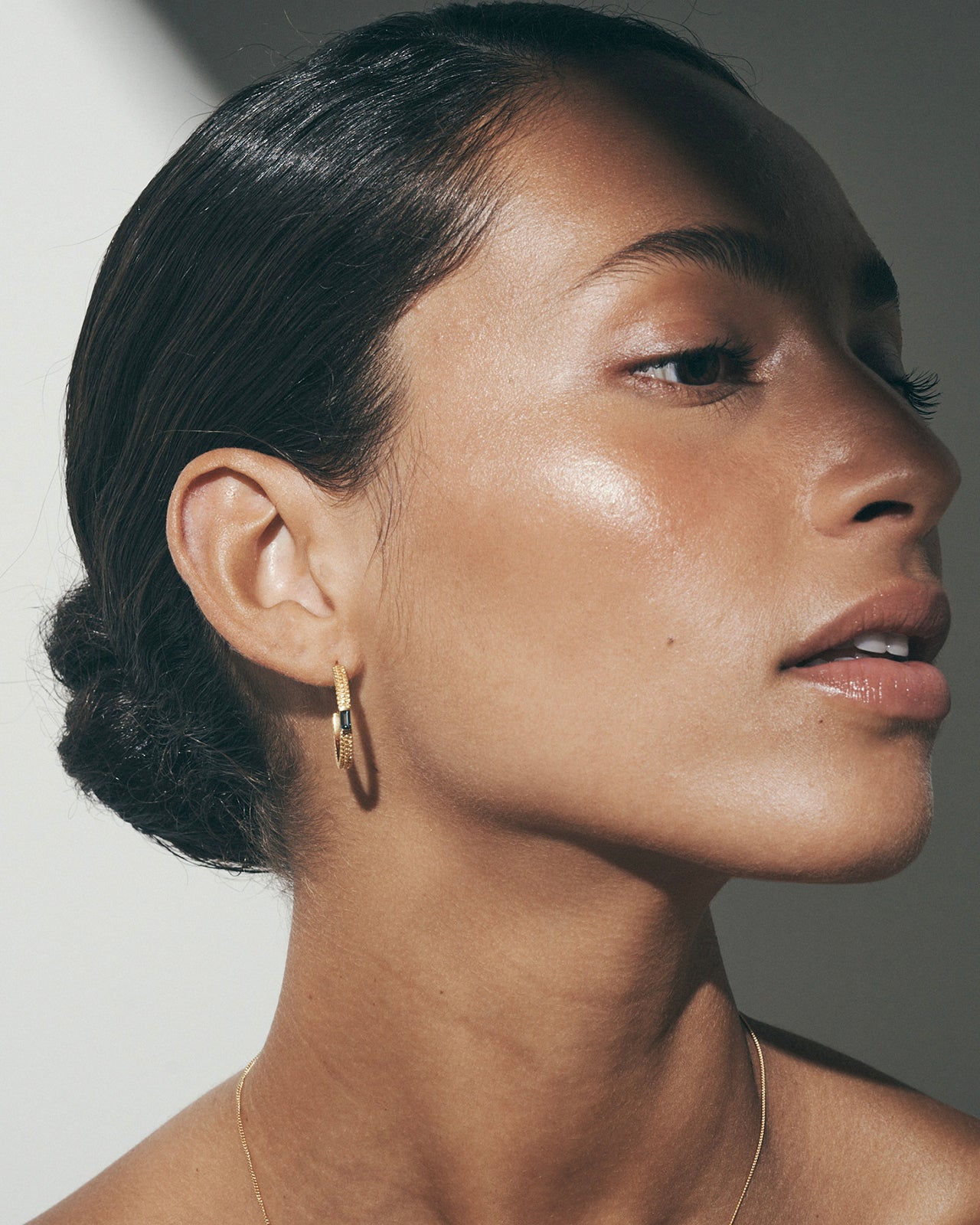 Temple of the Sun Vashti Hoop Earrings Topaz Gold