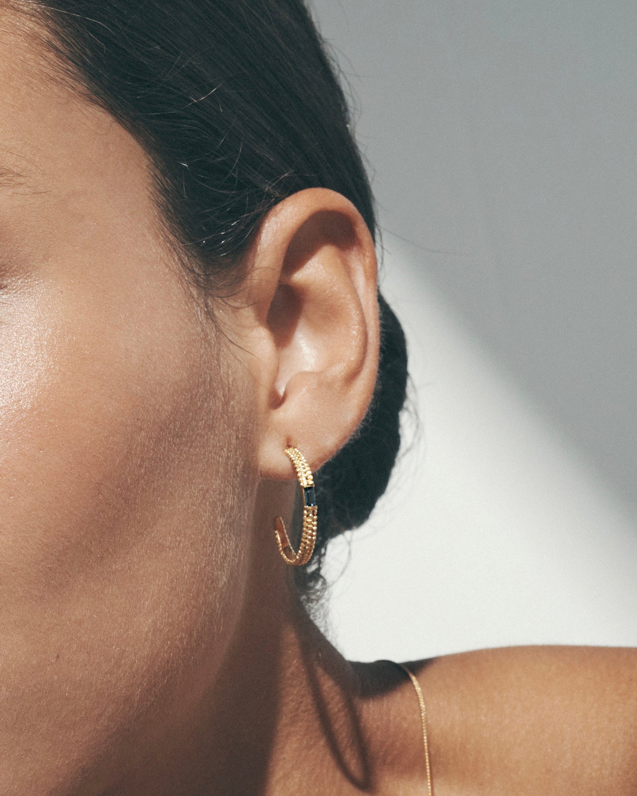 Temple of the Sun Vashti Hoop Earrings Topaz Gold