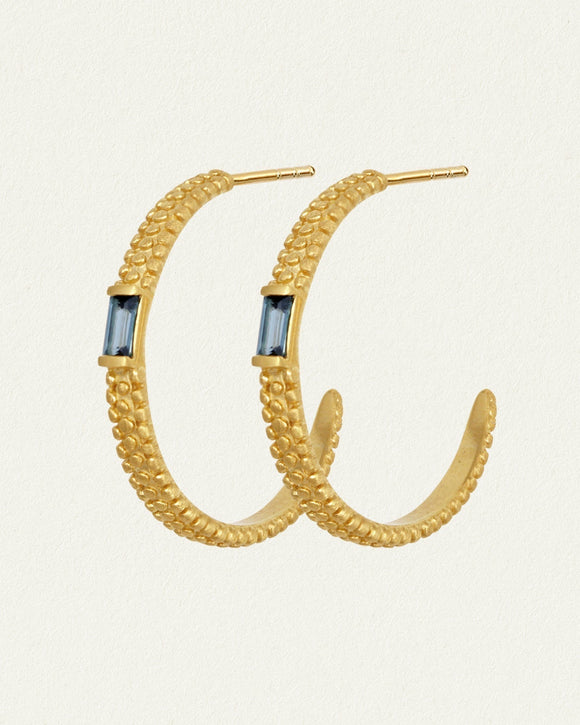 Temple of the Sun Vulcan Hoop Earrings Gold