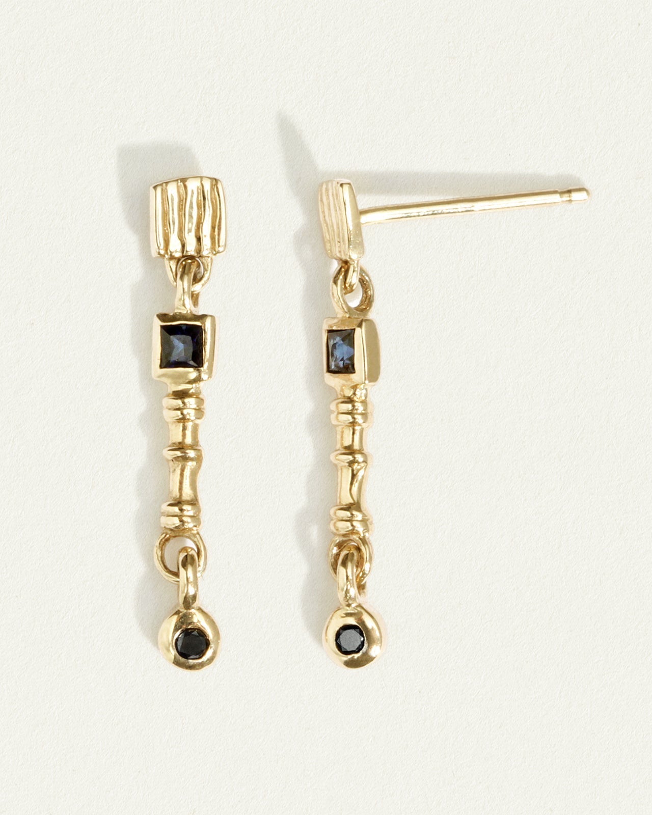 Goldesmiths - 22K Gold Earrings with Diamond Setting White Stones